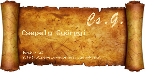 Csepely Györgyi névjegykártya